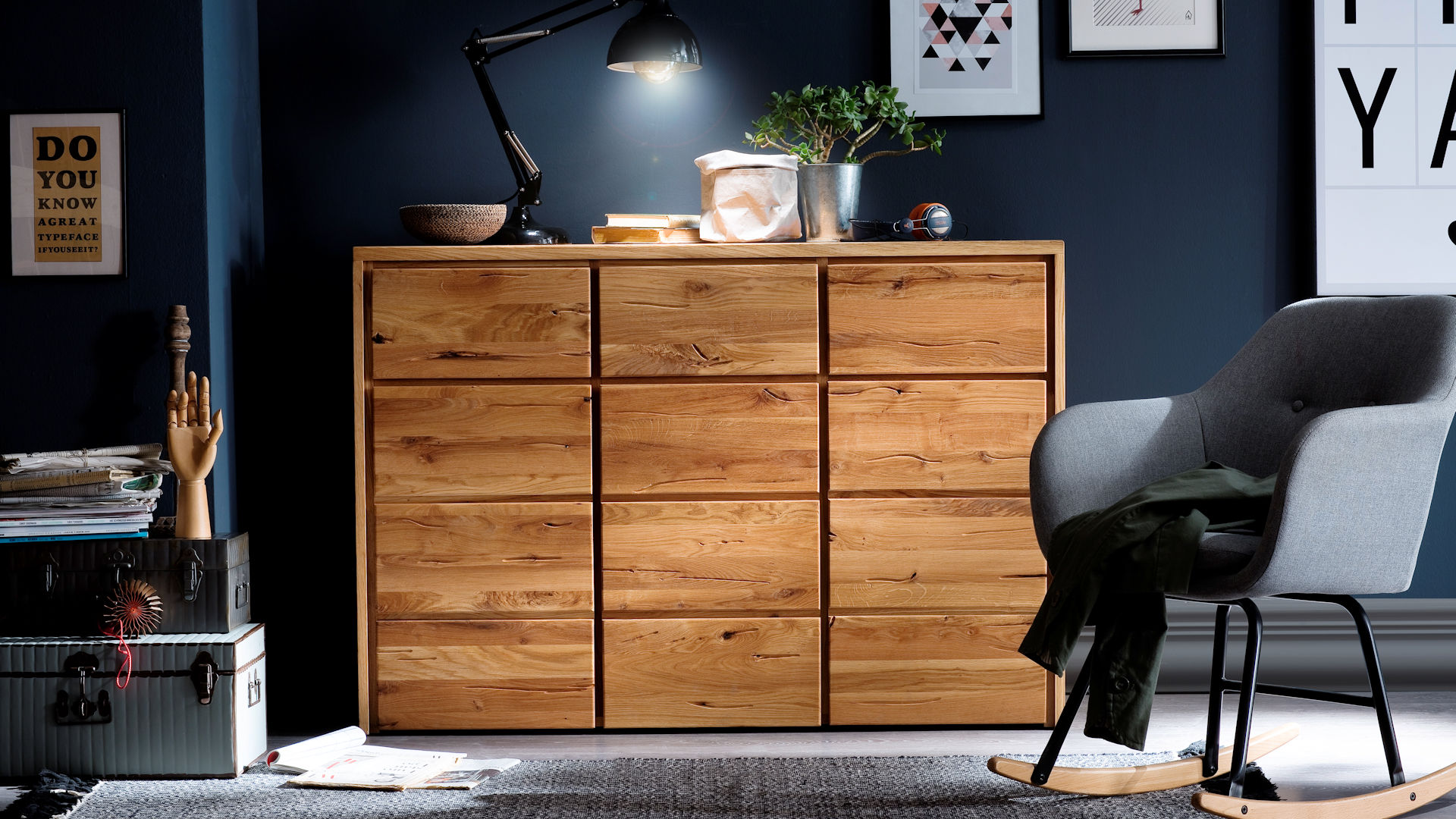 Kommode Massivholz Wildeiche Z22181