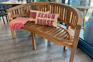 Bananenbank Gartenbank Teak massiv