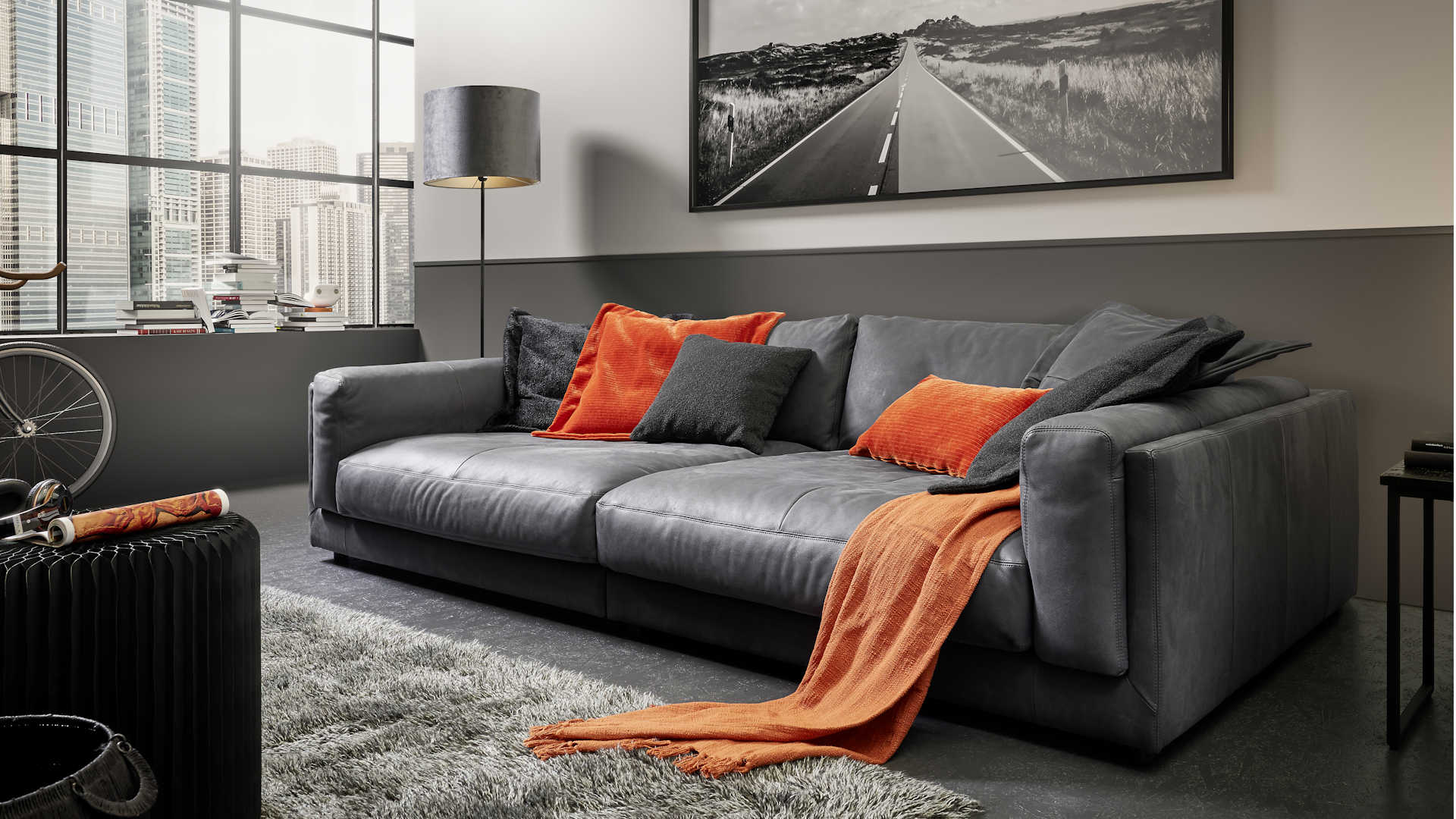 Polstergarnitur Z22286 - Leder, bequem