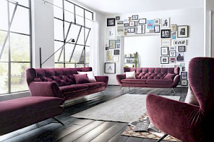 Polstergarnitur Stoff rot Z22281