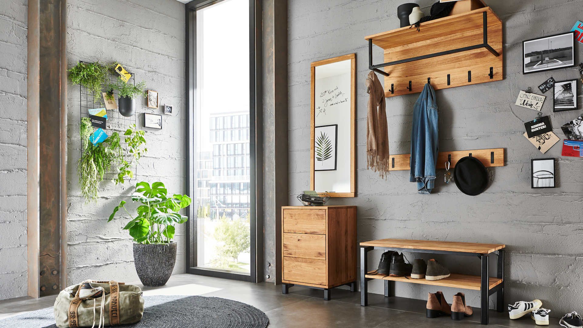 Garderobe Z22371 - Massivholz