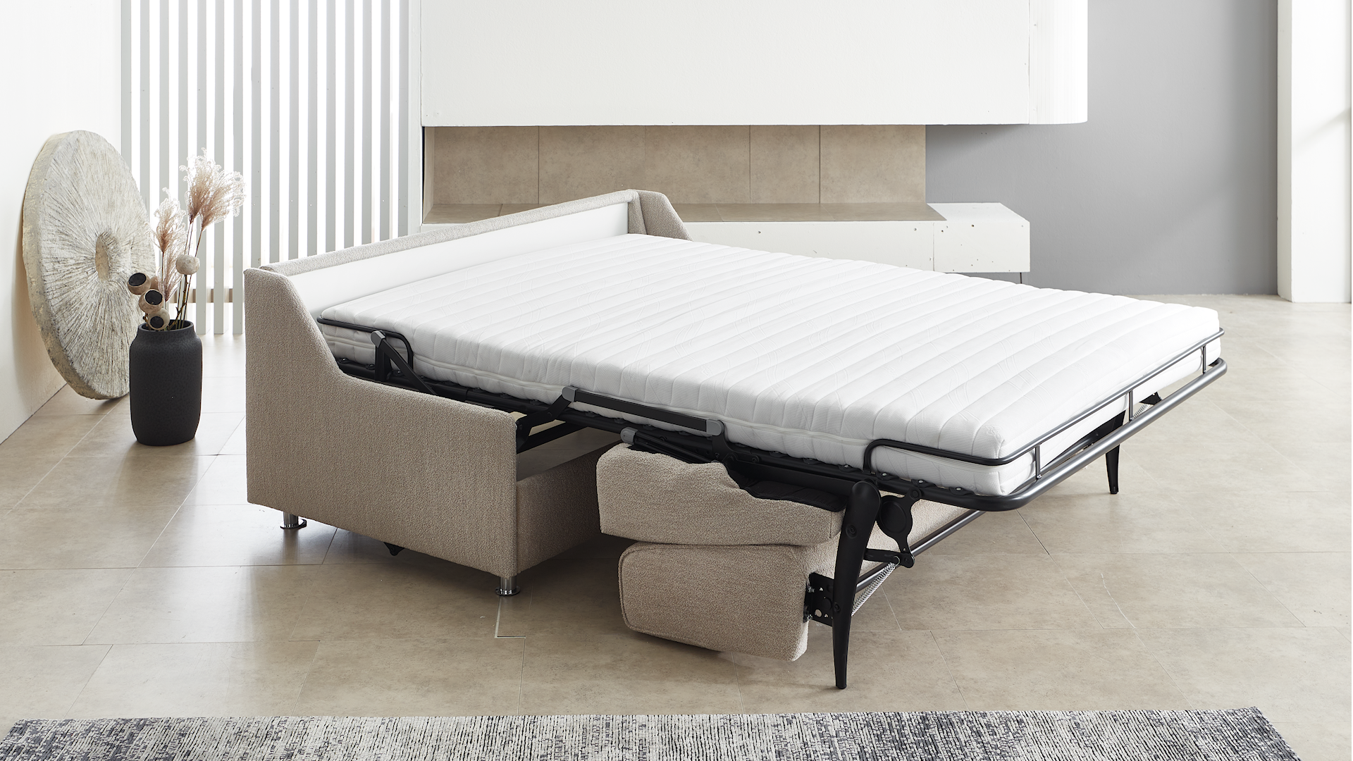 Schlafsofa Z22581 - Stoffbezug, beige