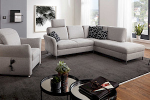 Polstergarnitur Z22686 - Stoff hellgrau