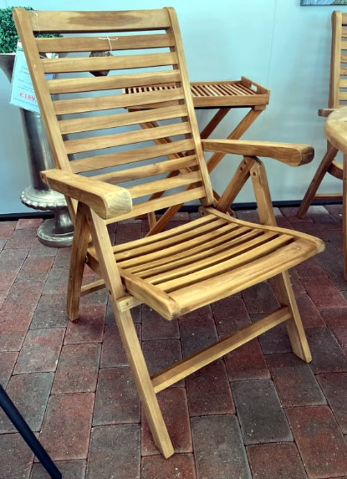 Teak Gartenstuhl mit Verstellung Teakholz massiv
