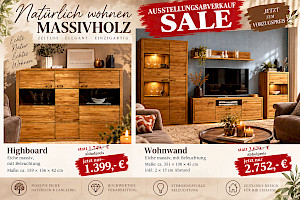 Highboard Mona in Eiche massiv geölt